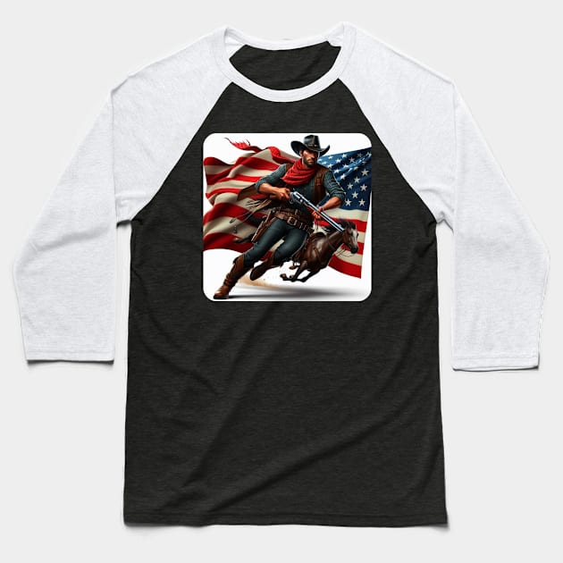 American Cowboys and Cowgirls #6 Baseball T-Shirt by The Black Panther